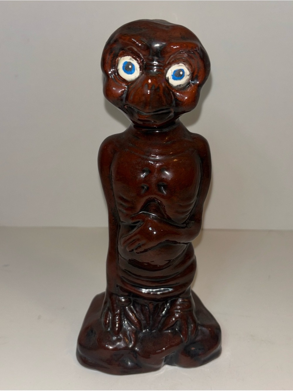 Vintage ET Figurine Hand Painted Glazed Ceramic Collectible 1980s